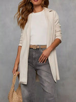 Full Size Open Front Longline Outerwear Plus Size