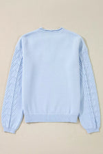 Daisy Notched Long Sleeve Sweater