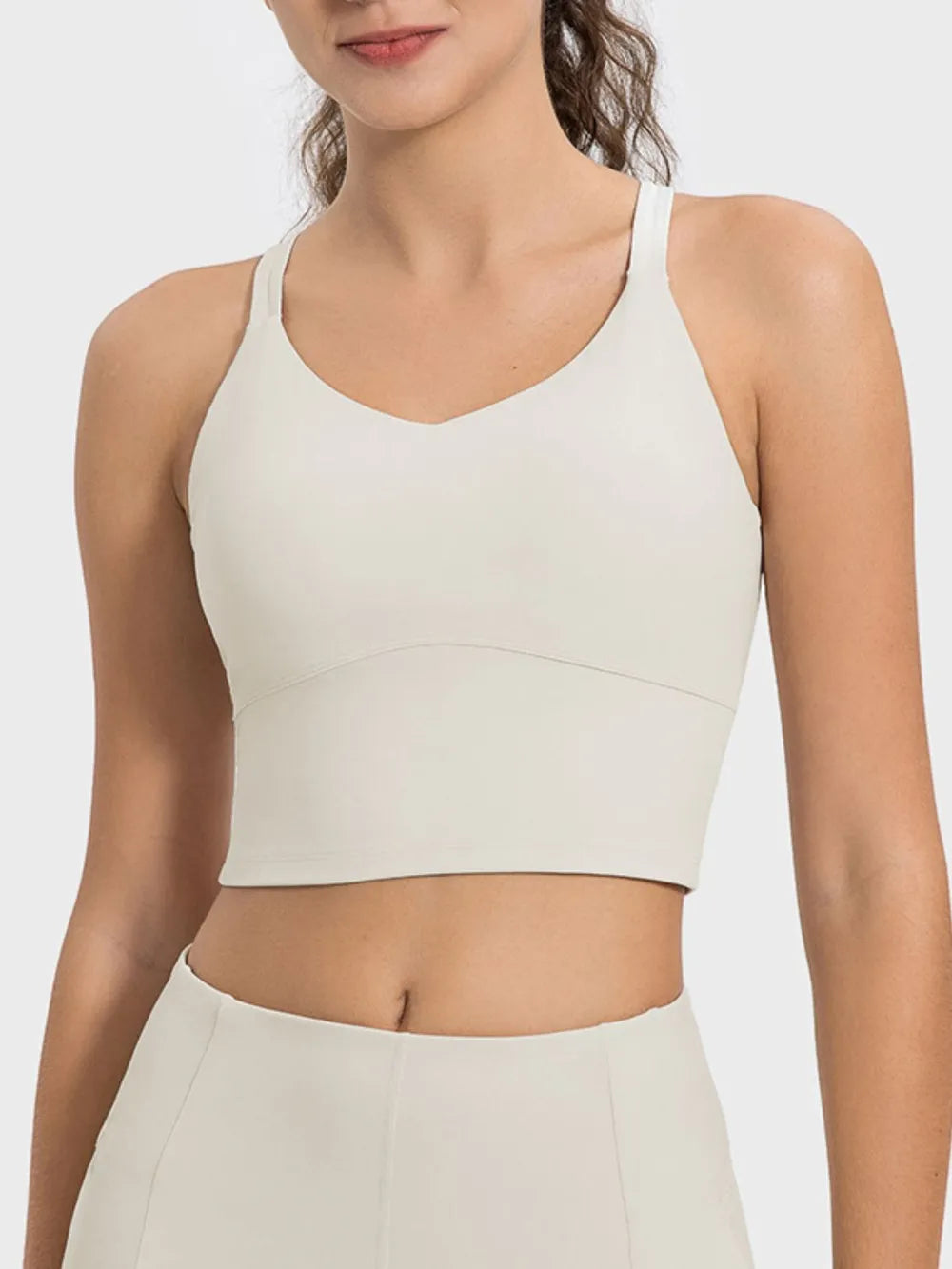 Millennia Crisscross Round Neck Active Tank - Ladyez