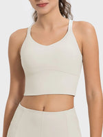 Millennia Crisscross Round Neck Active Tank - Ladyez