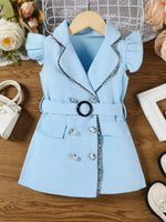 Children's Double Breasted Belt Dress