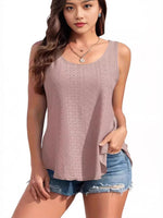 Full Size Scoop Neck Wide Strap Tank Plus Size - Ladyez
