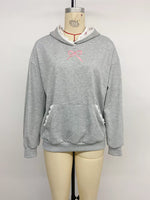 Bow Embroidered Long Sleeve Hoodie