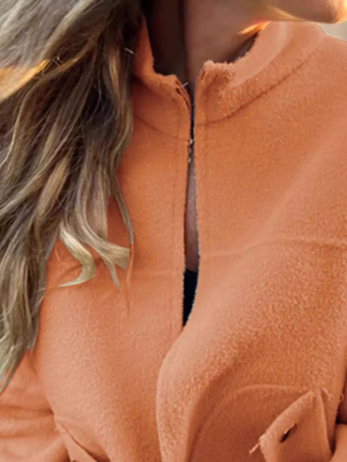 Full Size Textured Knit Zip Up Outerwear Plus Size