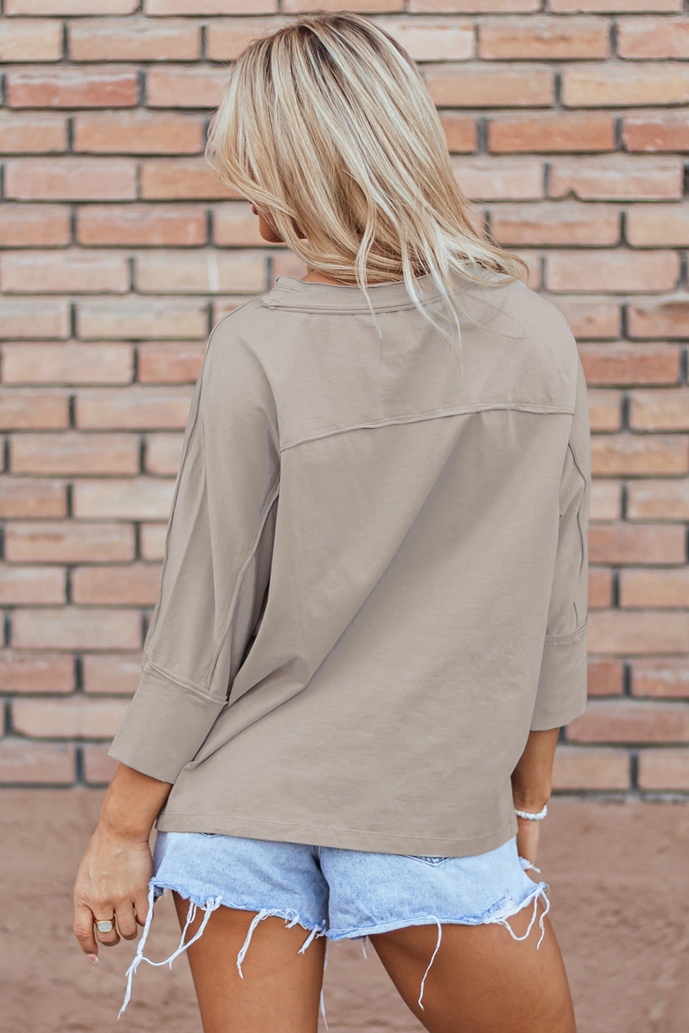 Star Applique Round Neck T-Shirt - Ladyez