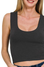 Zenana Double Layered Cropped Tank Top - Ladyez