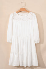 3/4 Sleeve Tiered Mini Dress