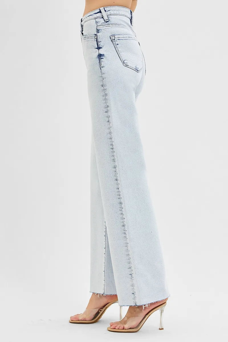 RISEN Full Size High Rise Wide Leg Jeans Plus Size - Ladyez
