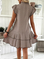 Full Size Ruffled Layered Printed Mini Dress Plus Size - Ladyez