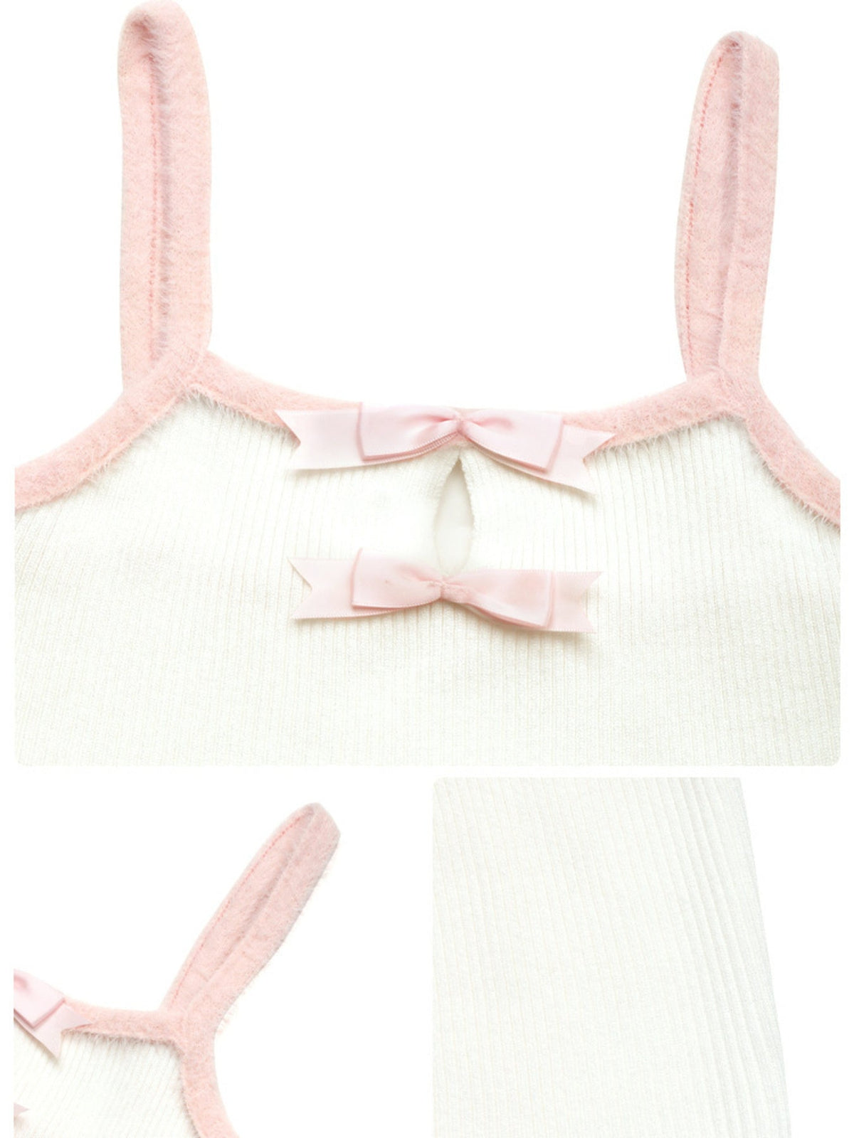 Ribbed Knit Cami with Bow Detail