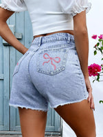 Frayed Hem Denim Shorts
