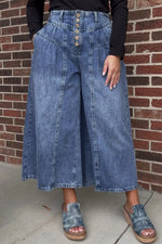 High-Waisted Wide Leg Button-Fly Jeans