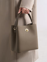 Leather Bucket Crossbody Bag