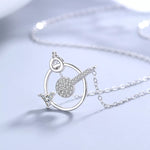 925 Sterling Silver Zircon Geometric Pendant Necklace