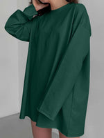 Round Neck Long Sleeve Oversized T-Shirt