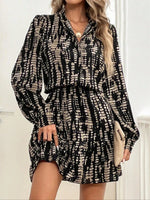 Printed Long Sleeve Mini Dress