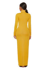 Mock Neck Long Sleeve Maxi Slim Dress