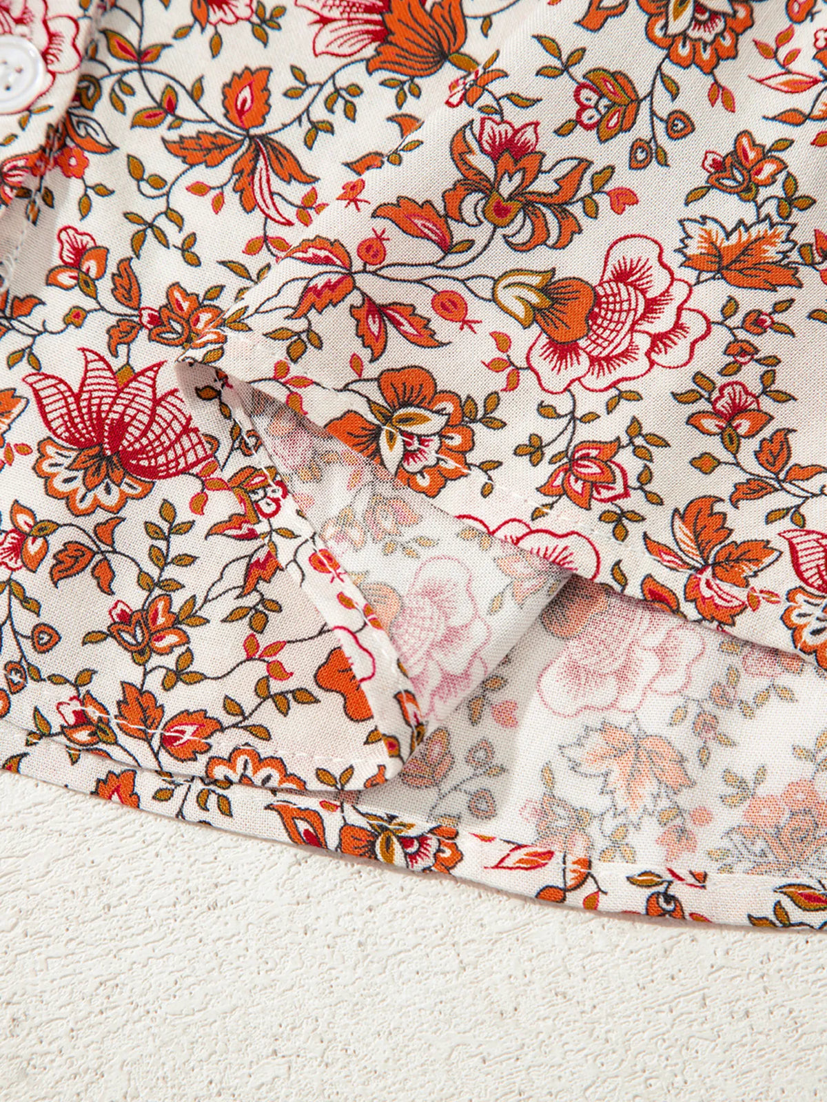 Floral Long Sleeve Button Down Blouse