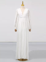 V-Neck Long Sleeve Maxi Dress
