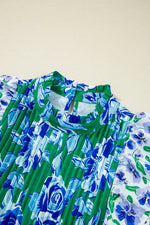 Floral Print Ruffle Sleeve Blouse