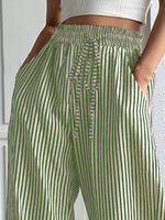 Striped High-Waisted Wide Leg Pants
