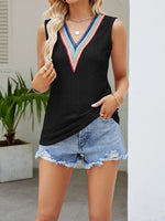 Eyelet V-Neck Tank