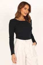 Lettuce Edge Round Neck Long Sleeve T-Shirt - Ladyez