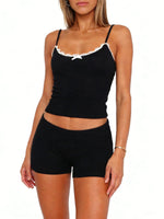 Contrast Trim Cami and Shorts Set