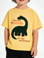 Children's Dinosaur Graphic Round Neck T-Shirt