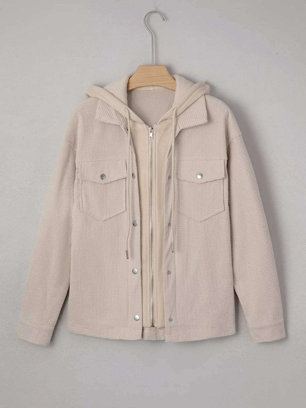 Thermal Knit Textured Hooded Jacket