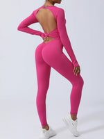 Twisted Backless Long Sleeve Jumpsuit - Ladyez