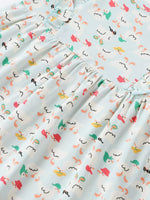 Children's Ruffle Sleeve Cartoon Print Dress