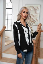 Button Down Printed Long Sleeve Shirt
