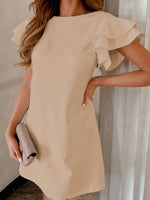 Ruffled Layered Short Sleeve Mini Dress - Ladyez