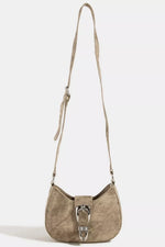 Fame Buckle Detail Hobo Shoulder Bag
