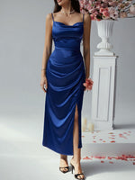 Devine Slit Ruched Maxi Cami Dress - Ladyez