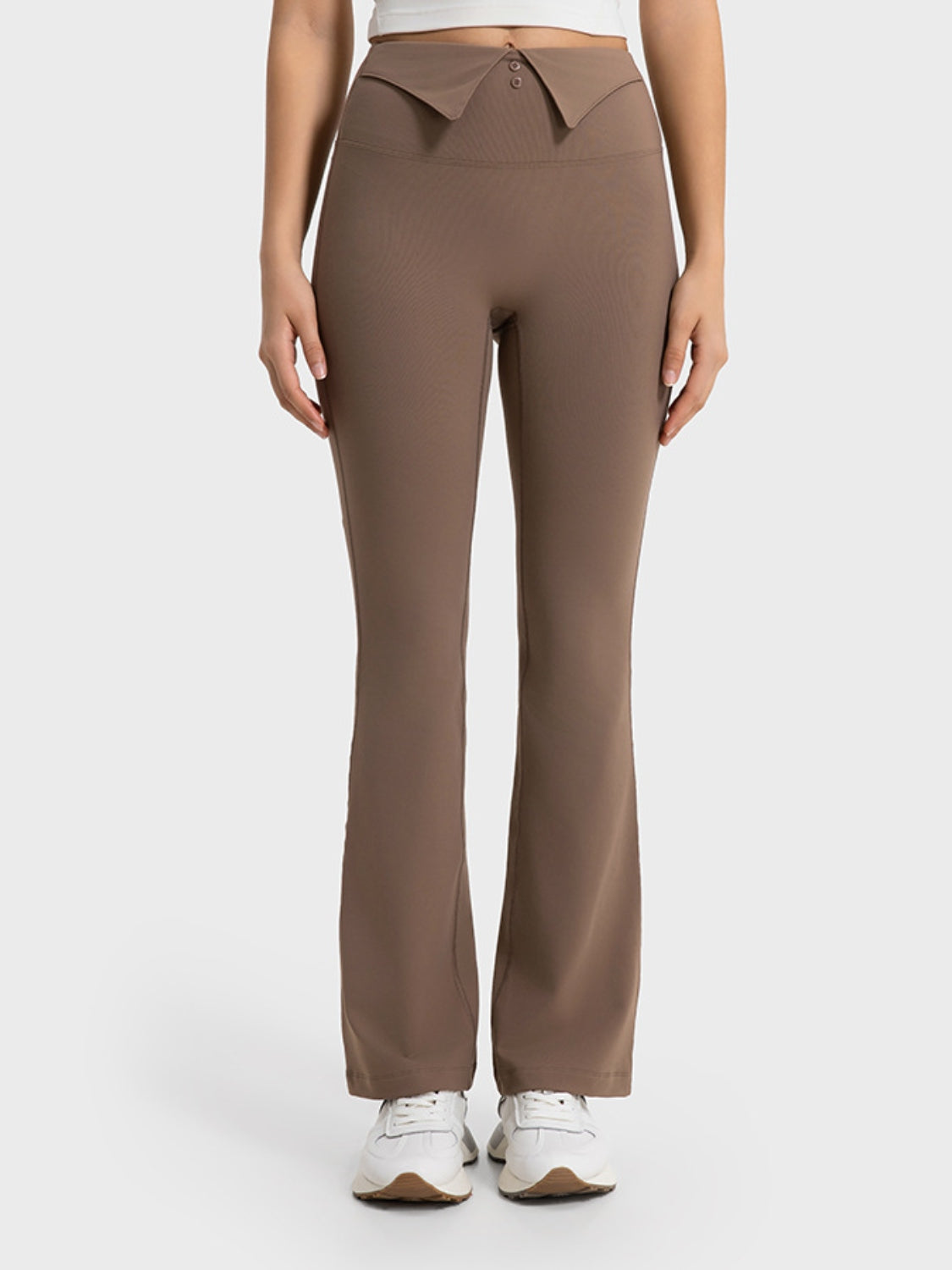 Millennia Wide Waistband Bootcut Sport Pants - Ladyez
