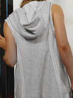 Half Zipped Hooded Sleeveless Romper