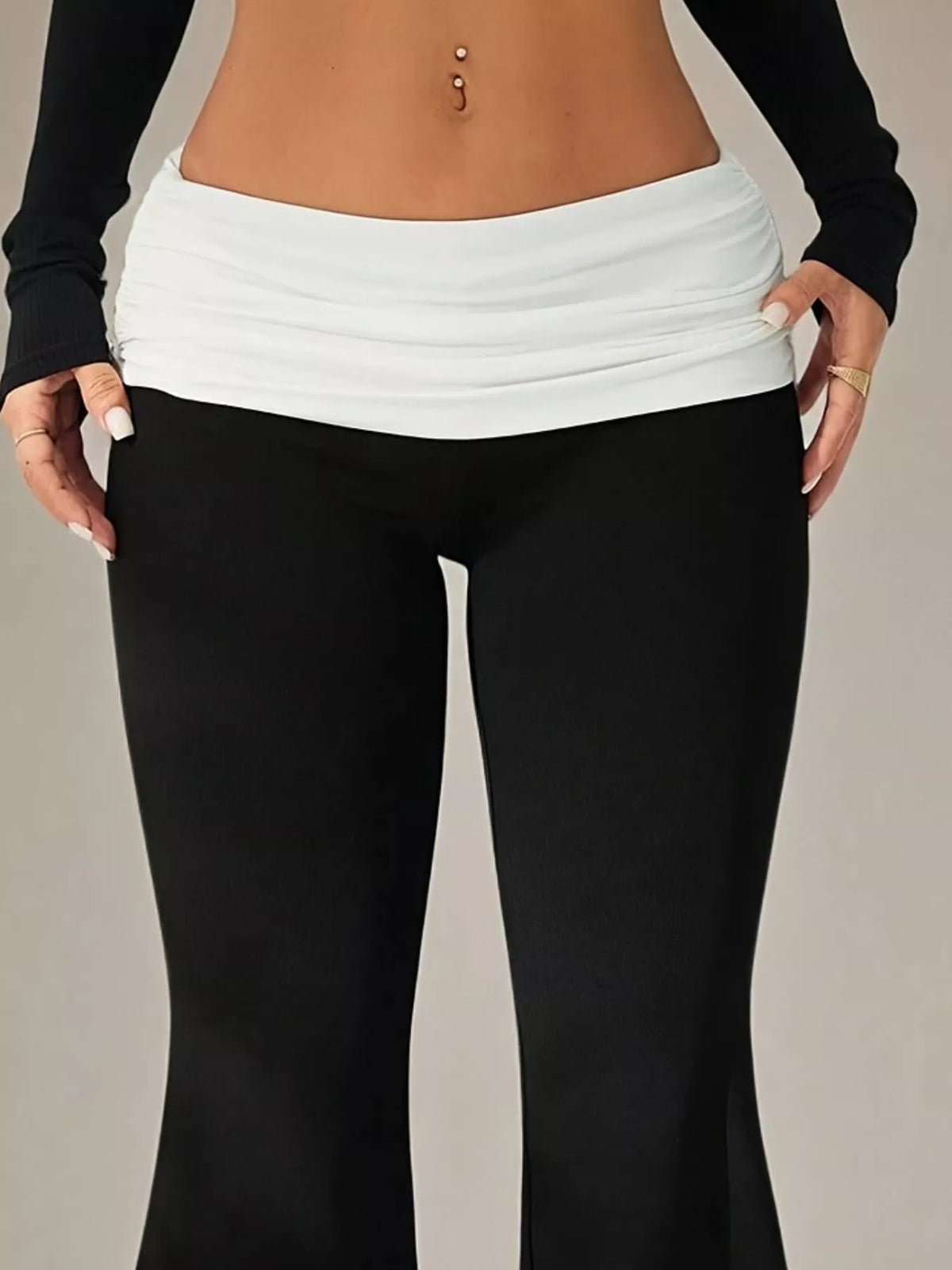 High-Waisted Polka Dot Flare Pants