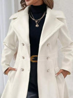 Double-Breasted Wool Blend Coat