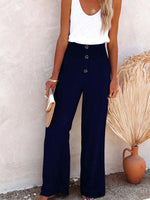 Full Size High-Waisted Textured Wide Leg Pants Plus Size