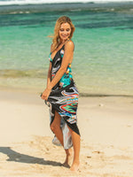 Printed Spaghetti Strap Cover Up - Ladyez
