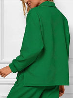 Side Slit Textured Top and Drawstring Pants Set