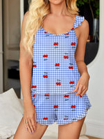 Ruffled Printed Cami and Shorts Set