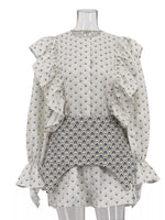 Ruffled Floral Print Mini Dress