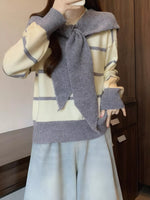 Striped Round Neck Long Sleeve Sweater
