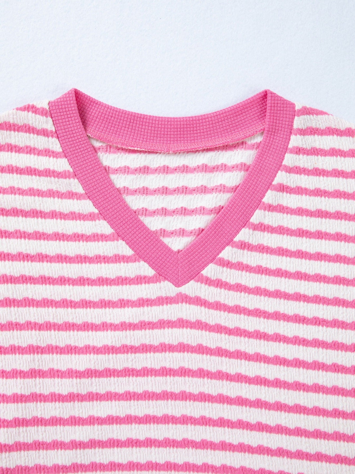 Striped V-Neck Casual T-Shirt