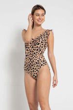 Marina West Swim Full Size Float On Ruffle Faux Wrap One-Piece in Leopard - Ladyez