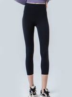 Wide Waistband Cropped Sports Leggings - Ladyez