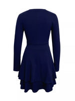 V-Neck Layered Ruffle Mini Dress
